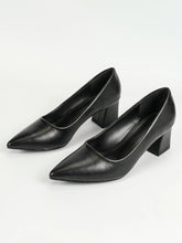 Load image into Gallery viewer, Women Chunky Heel Pointed Toe Pumps
