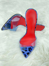 Load image into Gallery viewer, Sharp Pointed High Heels Red Super High Heels Slippers Women's Slim Heels Exposed Toes Half Drag Simple and Fashionable Sandals
