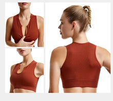 Load image into Gallery viewer, Women's Sleeveless Sports Bra Navel-Leaking with A Chest Pad  Highly Elastic Vest Sexy Stretchy Breathable Bra
