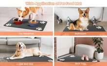 Load image into Gallery viewer, Pet Feeding Mat-Absorbent Pet Placemat for Food and Water Bowl with Waterproof Rubber Backing Quick Dry Water Mat for Dog Cat
