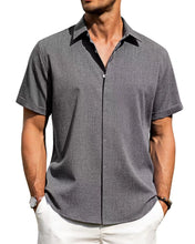 Load image into Gallery viewer, Mens Golf Shirts for Men Summer Beach Loose Shirt Button Down Short Sleeve Blouses Solid Print Casual Linen Shirts Streetwear
