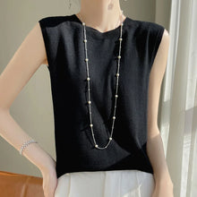 Load image into Gallery viewer, Women Tops Knitted Tank Tops O-neck Sleeveless Bottoming Shirts Spring Summer Tank Top Solid Soft Korean Fashion Lady Knit Top
