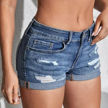 Load image into Gallery viewer, Split Cuff Denim Beach Shorts
