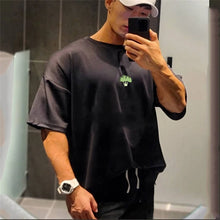 Load image into Gallery viewer, High Qualit gyms T shirt Men Bodybuilding print loose T-shirt Workout Fitness Tees Men Clothing cotton Short Sleeve Sports Shirt
