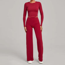 Load image into Gallery viewer, 2PCS Yoga Set Women Yoga Pant Workout Tracksuit Sportswear Gym High Waist Straight Leg Bottoms Fitness Bta Sports Suit XP01
