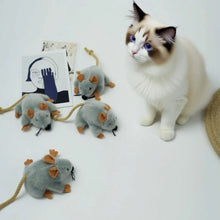 Load image into Gallery viewer, Plush Cat Toy Mouse Realistic Moving Tail with Sound Interactive Kitten Toys for Indoor Cats Hunting Game Play Pet Supplies
