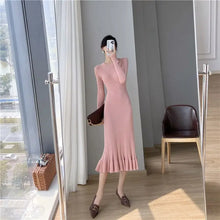 Load image into Gallery viewer, Elegant Knit Flounce Midi Dress
