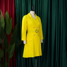 Load image into Gallery viewer, Pleated Notched Collar Midi Dress
