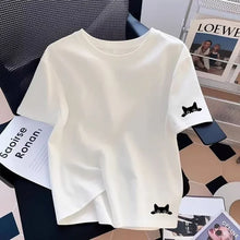 Load image into Gallery viewer, 2026 Womens T-shirts Summer Cotton Casual O-Neck Short Sleeve Daily Cute Oversiz Tshirt Woman Clothes Daily Comfortable Tees Top
