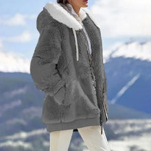 Load image into Gallery viewer, Autumn Winter Fashion Women's Coat New Casual Hooded Zipper Lady Clothes Cashmere Female Fleece Jacket Solid Color Ladies Coats
