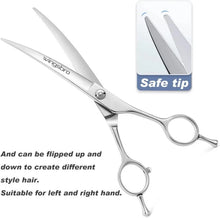 Load image into Gallery viewer, 7.5" Curved Dog Grooming Scissors , Professional Pet Curved Scissors Dog Scissors Cat Curved Scissors
