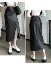 Load image into Gallery viewer, Classic Front Split Leather Skirt
