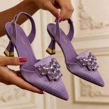Load image into Gallery viewer, Chic Women’s High Heels – Sparkling Diamond Accents &amp; Sleek Pointed-Toe Design for Parties and Daily Commuting
