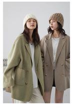 Load image into Gallery viewer, CHIC VEN Women's Woolen Coats Loose Casual Double Breasted Retro Double-sided Jacket Office Lady Outerwear Autumn Winter 2026
