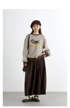 Load image into Gallery viewer, Striped Dog Print Loose Tee
