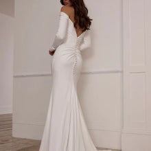 Load image into Gallery viewer, Customized Elegant Simple Wedding Dresses Mermaid Off Shoulder Sweetheart Bridal Gowns Long Sleeve Bride Dress Vestido De Novia
