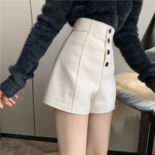 Load image into Gallery viewer, Black Shorts Women Spring Summer New Wide Leg Pants High Waist Single BreastedAApricot casual hot pants
