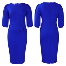 Load image into Gallery viewer, Elegant O-Neck Sheath Midi Dress
