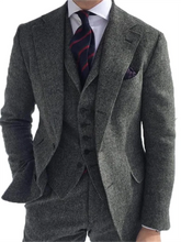 Load image into Gallery viewer, Green Tweed Three Piece Suit
