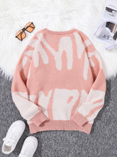 Load image into Gallery viewer, Geometric Knit Contrast Pullover Sweater
