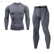 Load image into Gallery viewer, Men's Compression Sportswear Suits Gym Tights Training Clothes Workout Jogging Sports Set Running Rashguard Tracksuit For Men
