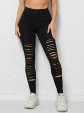 Load image into Gallery viewer, New European And American Solid Color Simple Milk Silk Leggings Nine Points Fashion Tight Black Broken Nine Points Pants Women
