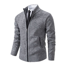 Load image into Gallery viewer, Stand Collar Fleece Zip Cardigan
