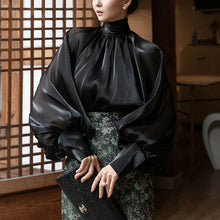 Load image into Gallery viewer, Elegant Chiffon Lantern Sleeve Blouse
