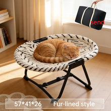 Load image into Gallery viewer, Foldable Elevated Pet Bed Breathable Linen Mesh Raised Cat Dog Sleeping Indoor Small Puppy Kitten Rest Sofa with Storage Bag
