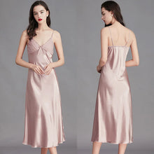 Load image into Gallery viewer, Nightgowns For Women Long Sleeveless Night Gowns Satin Silk Chemise Lingerie Slip Dress Sexy Nightwear Sleep Shirt for Ladies
