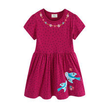 Load image into Gallery viewer, Dinosaur Embroidered Summer Girls Dress
