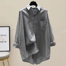 Load image into Gallery viewer, Striped Loose Office Shirt Women
