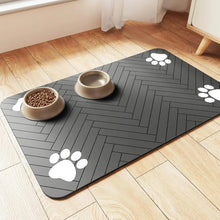 Load image into Gallery viewer, Pet Feeding Mat-Absorbent Pet Placemat Rubber Backing Quick Dry Water Mat for Dog Cat for Food and Water Bowl with Waterproof
