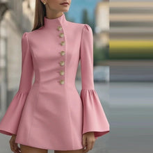 Load image into Gallery viewer, Elegant Bell Sleeve Slim Midi Dress
