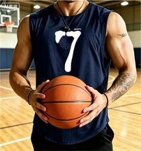 Load image into Gallery viewer, SPORTS 7 New Men Tank Tops Sleeveless Shirt Polyester Mesh Material Quick Dry Breathable Men Workout Fitness Basketball Top Tee
