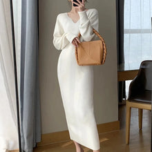Load image into Gallery viewer, French Knit V-Neck Midi Dress
