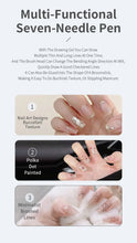 Load image into Gallery viewer, Nail Art Wire Drawing Tool Multifunctional Seven-pin Pen Texture Brush Tools DIY Nail Brush Bendable Feather Pin Painting Lines
