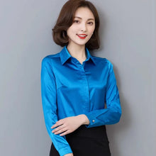 Load image into Gallery viewer, Elegant Satin Silk Office Blouse
