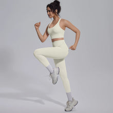 Load image into Gallery viewer, New Yoga Set for Woman Summer Gym Sports Running Bra Top Breathable Peach Buttocks Women Leggings Solid Color Yoga Set
