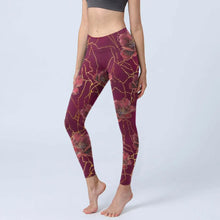 Load image into Gallery viewer, High Waist Yoga Leggings Japanese Style Cherry Blossom Botanical Print Soft Tights Women Fitness Gym Yoga Running Sports Wear
