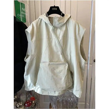 Load image into Gallery viewer, Women Hooded Vests Coats Single Breasted Loose Casual Tops Spring Autumn Korean Simple All-match Breathable Waistcoat
