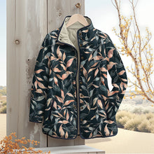 Load image into Gallery viewer, Quilted Leaf Print Winter Jacket
