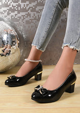 Load image into Gallery viewer, Women High Heels Low Heels Fashion Bling Bow patent leather Professional Casual Pumps Woman Wedding Party Shoes Large Size 42
