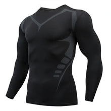 Load image into Gallery viewer, Gym Sports T-shirts for Men Long Sleeve Tights Boxing Sportswear Breathable Quick Dry Fitness Tops Male Outdoor Training Clothes
