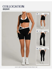 Load image into Gallery viewer, Women's Gym Workout Two-color Yoga Sports Bras Halter Neck Open Back Design Sports Tank Top Running Fitness Built-in Bra Cups
