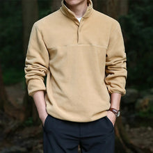 Load image into Gallery viewer, 2025 Men Sweatshirt Turtleneck Half Button Pullover Male Polar Fleece Casual Basic Elegant Work Wear Winter Autumn Warm Jacket
