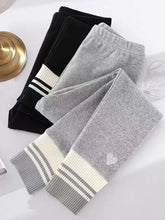 Load image into Gallery viewer, Girls Leggings Spring Autumn Casual Outerwear Pants 3-10Y Heart Pattern Ribbed Cuffs Kids Stretchy Tights Fashion Girls Bottoms
