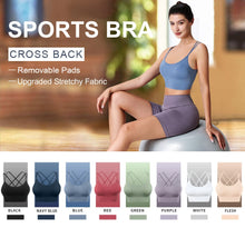 Load image into Gallery viewer, 1Pcs Women Sports Bras Seamless Criss Cross Back Sexy Padded Fitness Yoga Vest Gym Running Crop Top Breathable Beauty Bras

