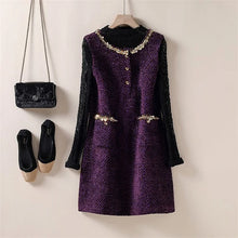 Load image into Gallery viewer, Elegant Tweed Sleeveless Midi Dress
