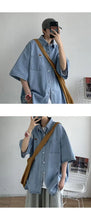 Load image into Gallery viewer, 2025 Shirts Men Clothing Fashion Short Sleeve Summer Korean Style Loose All-match Cargo Handsome Homme Solid Tops Harajuku
